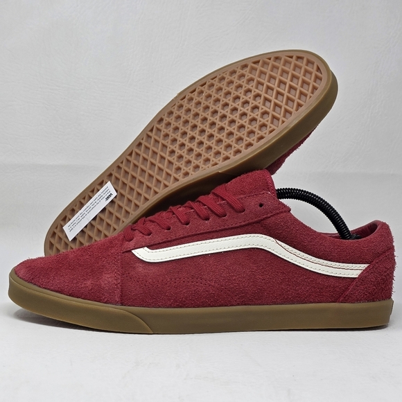 Vans Old Skool Lowpro Suede Shoes Red White VN000D0ECI1 Men\'s Size 11.5 New main image 4